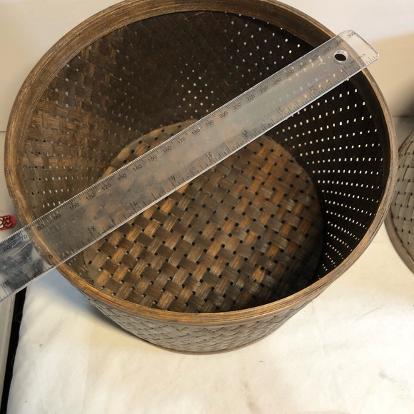 2 Vintage Woven Canisters Containers With Lids - Picture 6 of 16